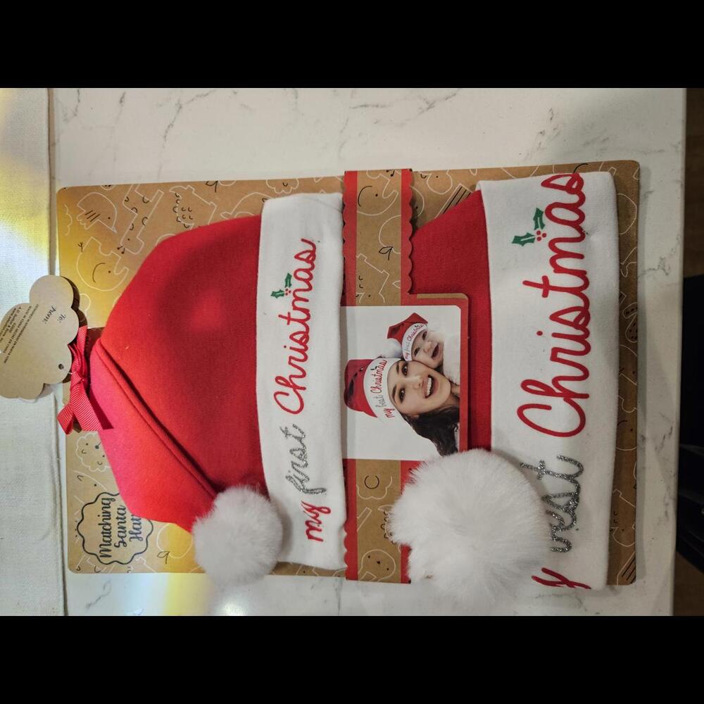 Matching Santa Hats for Baby and Adult - My First Christmas